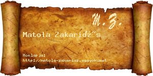 Matola Zakariás névjegykártya